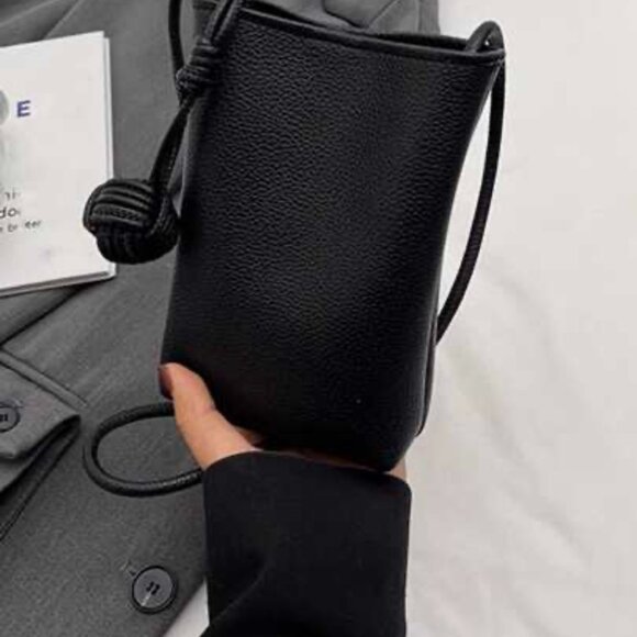 New! Black Faux Soft Leather Mini Crossbody Phone Coin Purse Bag - Picture 5 of 10